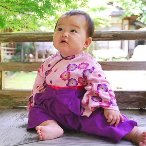 チルドレン通信 女の子用袴ロンパース